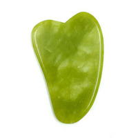 Zielony naturalny Jade Guasha złomowanie płyta Gua Sha masażer twarzy Meridian złomowanie płyta kawałek narzędzia do masażu ramię masaż narzędzie 5